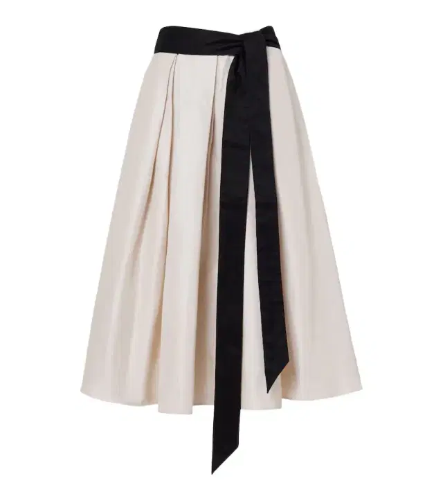 Baschi pleated cotton-blend midi skirt
