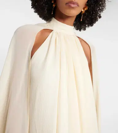 Taller Marmo Feather-trimmed silk gown | Thumbnail 2