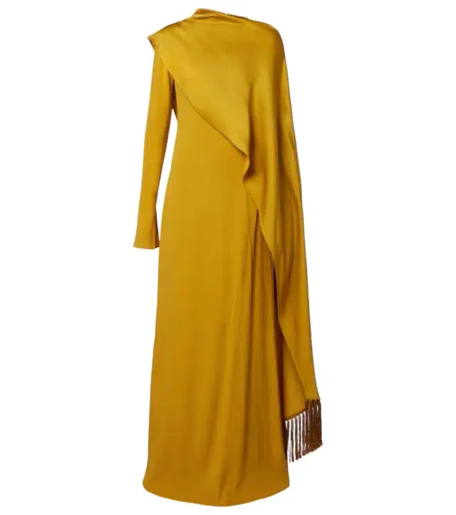 Taller Marmo Mounia caped crêpe cady gown