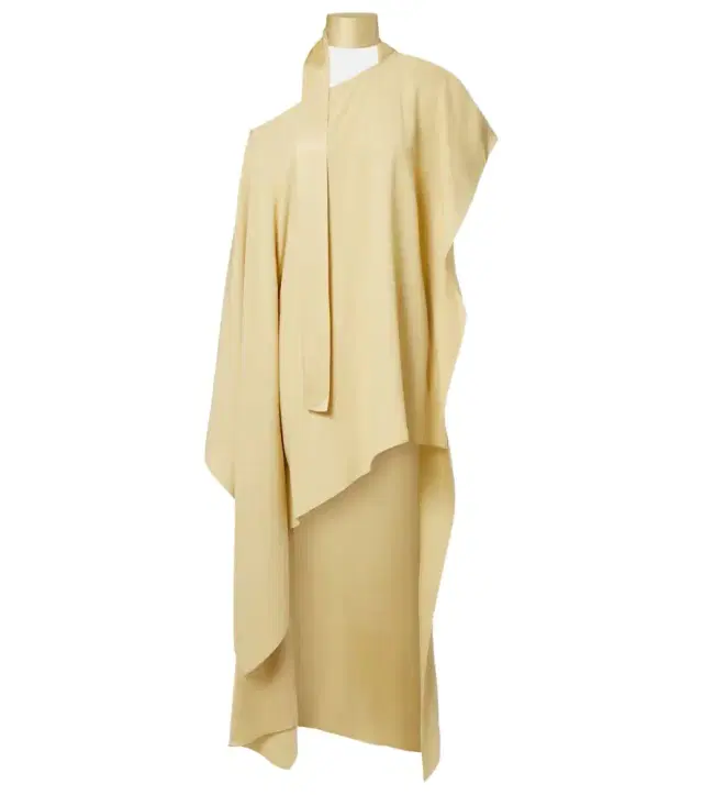 Trebbia asymmetric crêpe cady kaftan