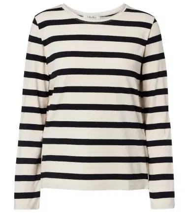 'S Max Mara Divina striped cotton-blend jersey T-shirt | Thumbnail 1 'S Max Mara Divina striped cotton-blend jersey T-shirt | Thumbnail 1