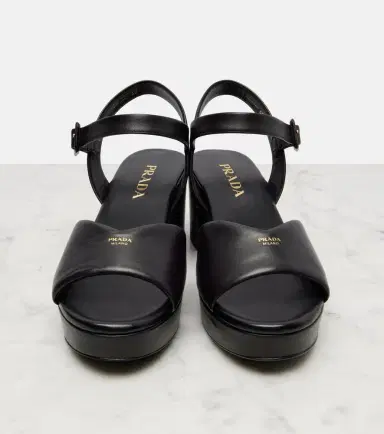 Prada Leather platform sandals | Thumbnail 3 Prada Leather platform sandals | Thumbnail 3
