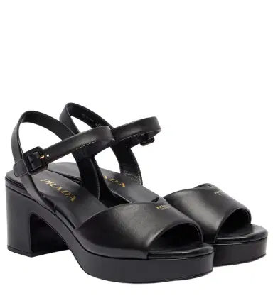 Prada Leather platform sandals | Thumbnail 1 Prada Leather platform sandals | Thumbnail 1