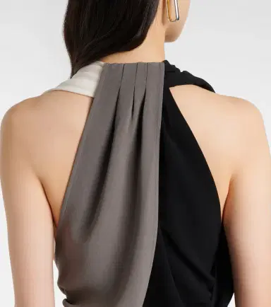 Proenza Schouler Elsa draped crêpe midi dress | Thumbnail 5