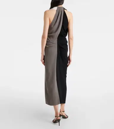 Proenza Schouler Elsa draped crêpe midi dress | Thumbnail 7