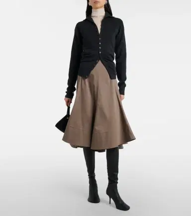 Proenza Schouler Janan cotton-blend sateen midi skirt | Thumbnail 4