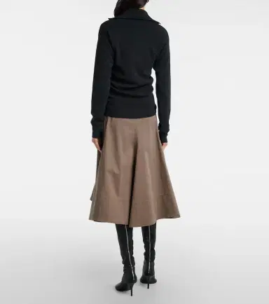 Proenza Schouler Janan cotton-blend sateen midi skirt | Thumbnail 5
