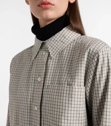 Proenza Schouler White Label Olive checked cotton shirt | Thumbnail 3
