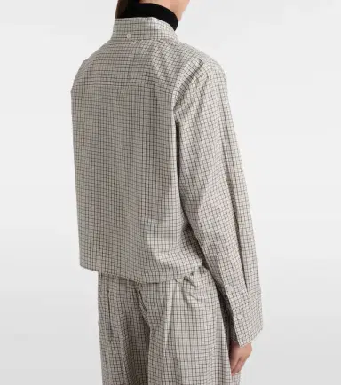 Proenza Schouler White Label Olive checked cotton shirt | Thumbnail 4