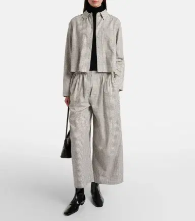 Proenza Schouler White Label Olive checked cotton shirt | Thumbnail 5
