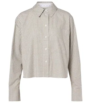 Proenza Schouler White Label Olive checked cotton shirt | Thumbnail 1