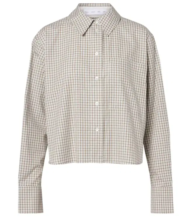 Proenza Schouler White Label Olive checked cotton shirt