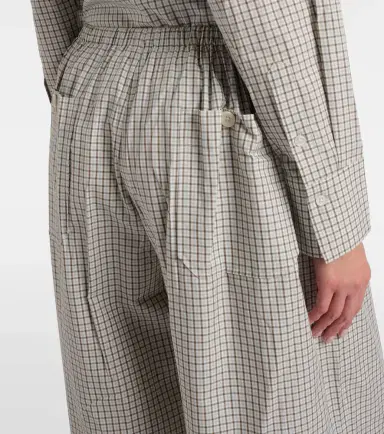 Proenza Schouler White Label Meadow checked cotton wide-leg pants | Thumbnail 3 Proenza Schouler White Label Meadow checked cotton wide-leg pants | Thumbnail 3