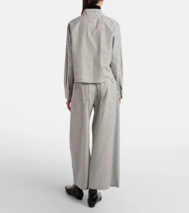 Proenza Schouler White Label Meadow checked cotton wide-leg pants | Thumbnail 6 Proenza Schouler White Label Meadow checked cotton wide-leg pants | Thumbnail 6