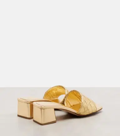 Bottega Veneta Parco Intrecciato metallic leather mules | Thumbnail 2 Bottega Veneta Parco Intrecciato metallic leather mules | Thumbnail 2