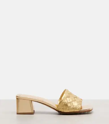 Bottega Veneta Parco Intrecciato metallic leather mules | Thumbnail 3 Bottega Veneta Parco Intrecciato metallic leather mules | Thumbnail 3