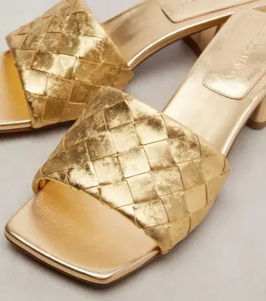 Bottega Veneta Parco Intrecciato metallic leather mules | Thumbnail 4 Bottega Veneta Parco Intrecciato metallic leather mules | Thumbnail 4