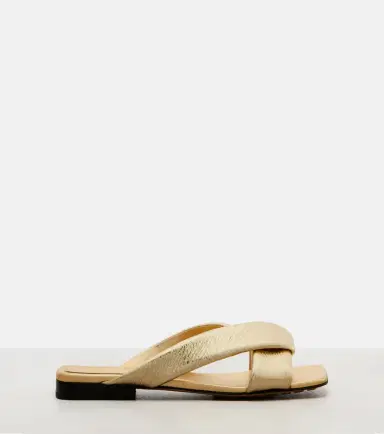 Bottega Veneta Riva metallic leather mules | Thumbnail 4