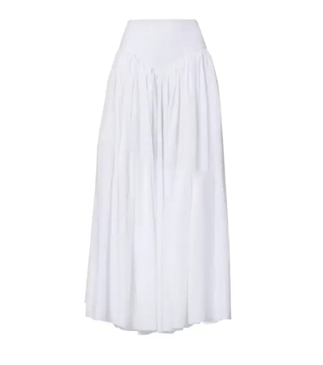 Juniper gathered linen midi skirt