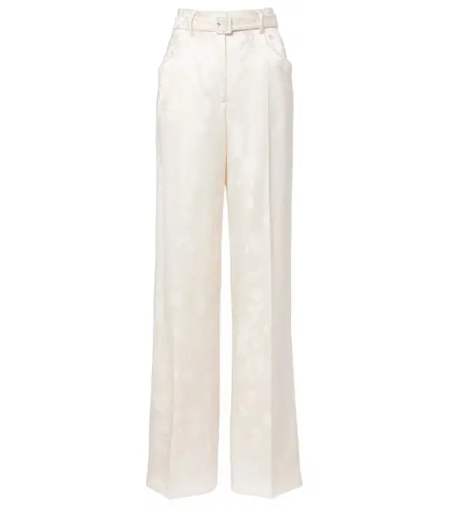 Norman embroidered silk wide-leg pants