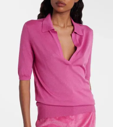 Gabriela Hearst Frank cashmere and silk polo shirt | Thumbnail 3