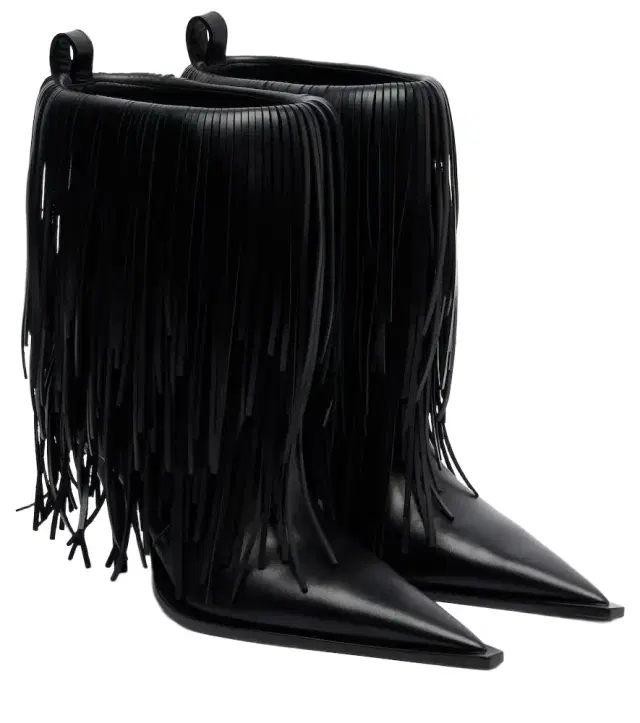 Balenciaga Avenue Fringe leather ankle boots