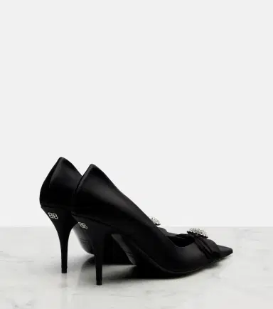 Balenciaga Avenue Palazzo 90 embellished satin pumps | Thumbnail 2