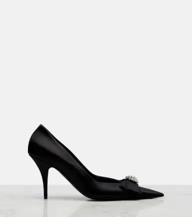 Balenciaga Avenue Palazzo 90 embellished satin pumps | Thumbnail 3