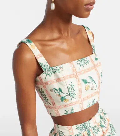Agua by Agua Bendita Cacao embroidered cotton crop top | Thumbnail 6 Agua by Agua Bendita Cacao embroidered cotton crop top | Thumbnail 6