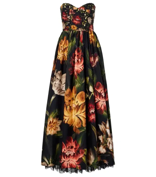 Agua by Agua Bendita Tonia floral lace-trimmed cotton maxi dress
