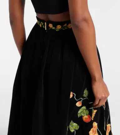 Agua by Agua Bendita Tangelo embroidered cotton-blend maxi skirt | Thumbnail 4