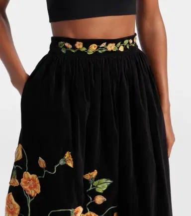 Agua by Agua Bendita Tangelo embroidered cotton-blend maxi skirt | Thumbnail 5