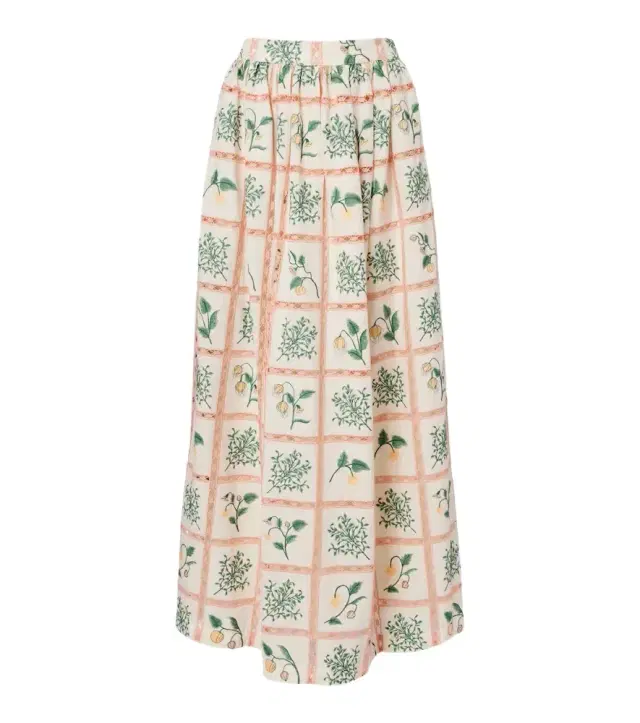 Agua by Agua Bendita Tangelo floral cotton maxi skirt