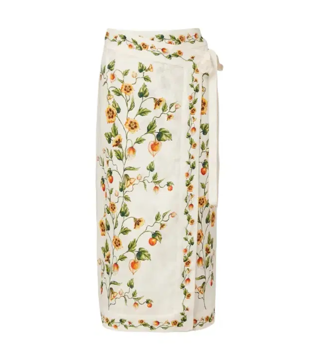 Luna floral linen beach cover-up