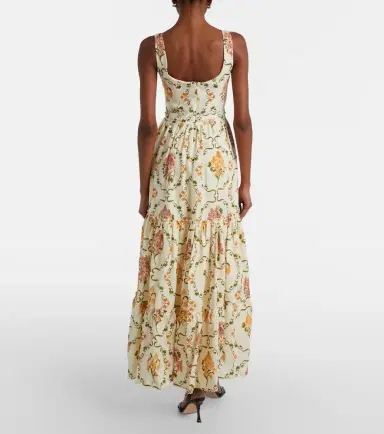 Agua by Agua Bendita Azulejo embellished floral linen maxi dress | Thumbnail 5 Agua by Agua Bendita Azulejo embellished floral linen maxi dress | Thumbnail 5
