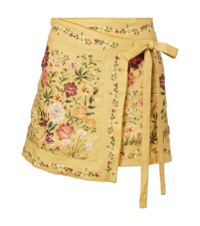 Luna floral cotton and linen beach cover-up