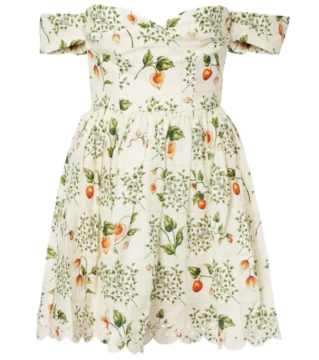 Agua by Agua Bendita Poesia off-shoulder linen minidress