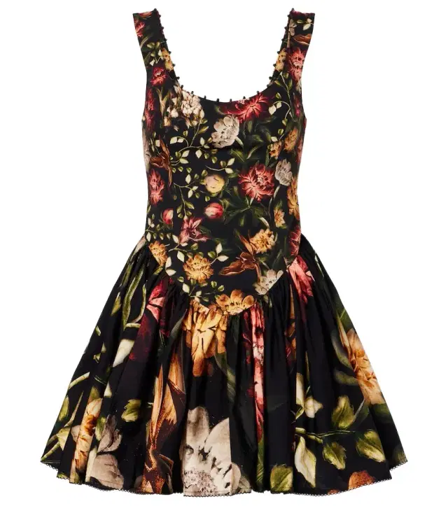 Agua by Agua Bendita Pluma floral cotton minidress