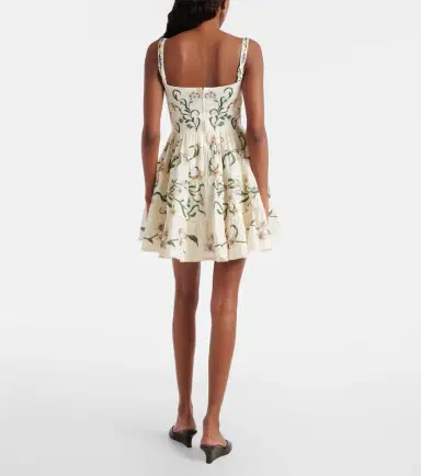Agua by Agua Bendita Lima Laguna floral linen minidress | Thumbnail 3