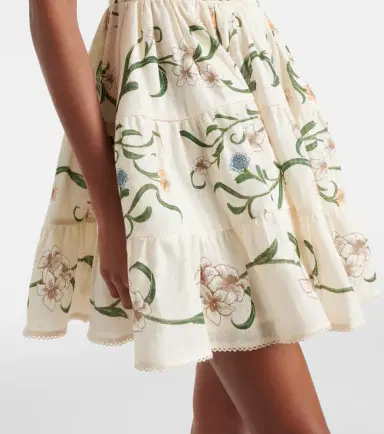 Agua by Agua Bendita Lima Laguna floral linen minidress | Thumbnail 4