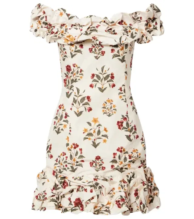Agua by Agua Bendita Floral ruffled cotton minidress