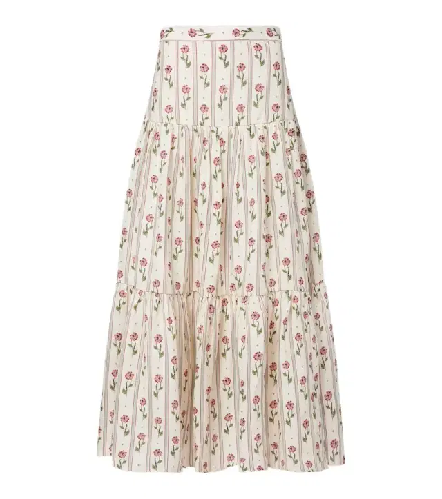 Agua by Agua Bendita Bergamota floral linen maxi skirt