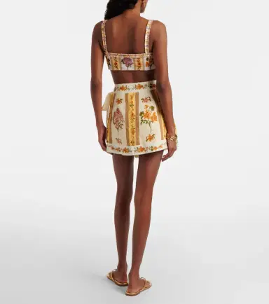 Agua by Agua Bendita Floral linen beach cover-up | Thumbnail 4