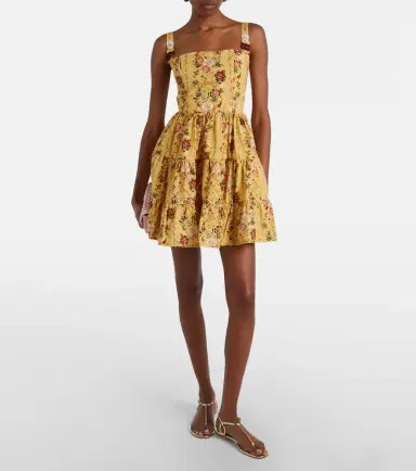 Agua by Agua Bendita Lima floral cotton minidress | Thumbnail 2