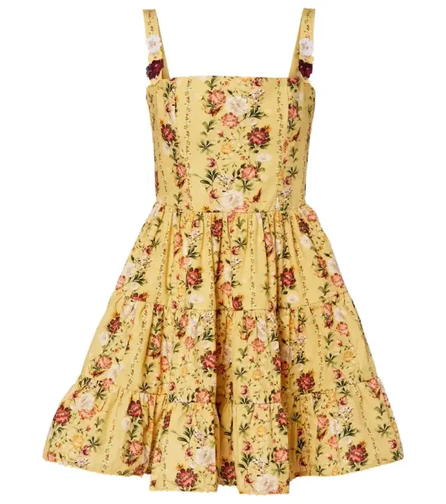 Agua by Agua Bendita Lima floral cotton minidress