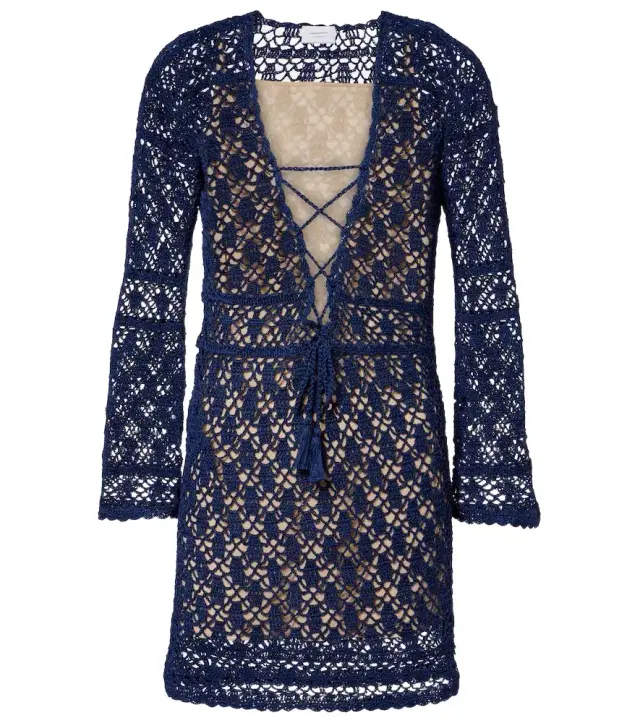 Bianca crochet cotton minidress
