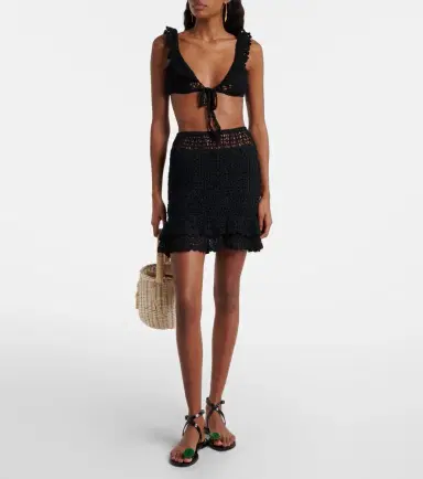 Anna Kosturova Brigette crochet cotton miniskirt | Thumbnail 4