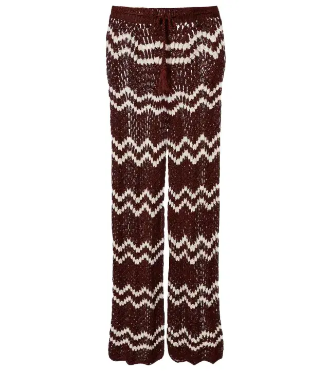 Crochet cotton straight pants
