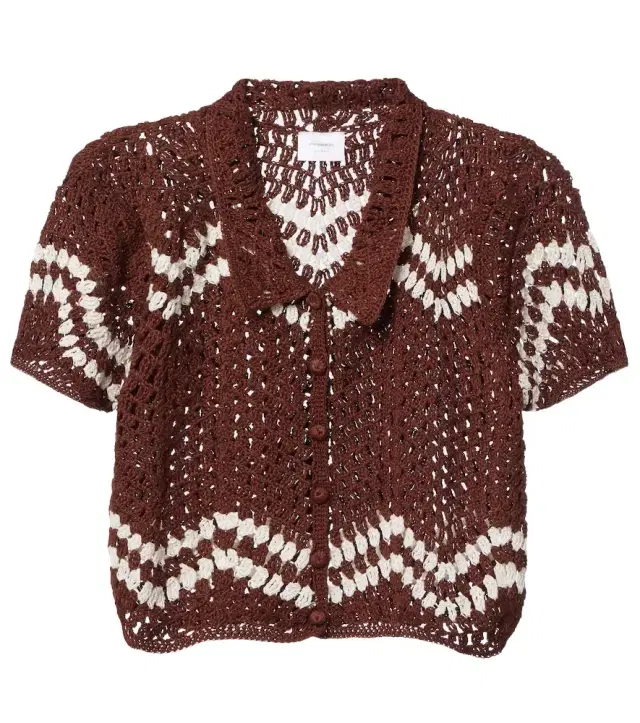 Crochet cropped cotton top
