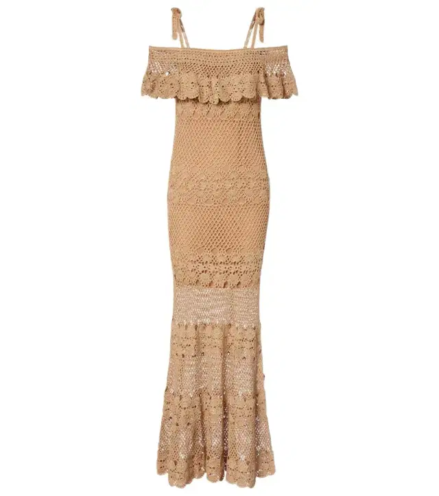 Anna Kosturova Marianne crochet cotton maxi dress